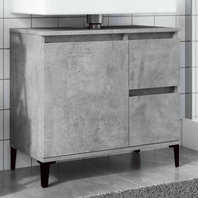 Berkfield Home Sink Cabinet Concrete Grey 65x33x60 cm Engineered Wood - Size: 65 x 33 x 60 cm - image 1