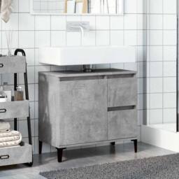 Berkfield Home Sink Cabinet Concrete Grey 65x33x60 cm Engineered Wood - Size: 65 x 33 x 60 cm - thumbnail 3