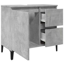 Berkfield Home Sink Cabinet Concrete Grey 65x33x60 cm Engineered Wood - Size: 65 x 33 x 60 cm - thumbnail 5
