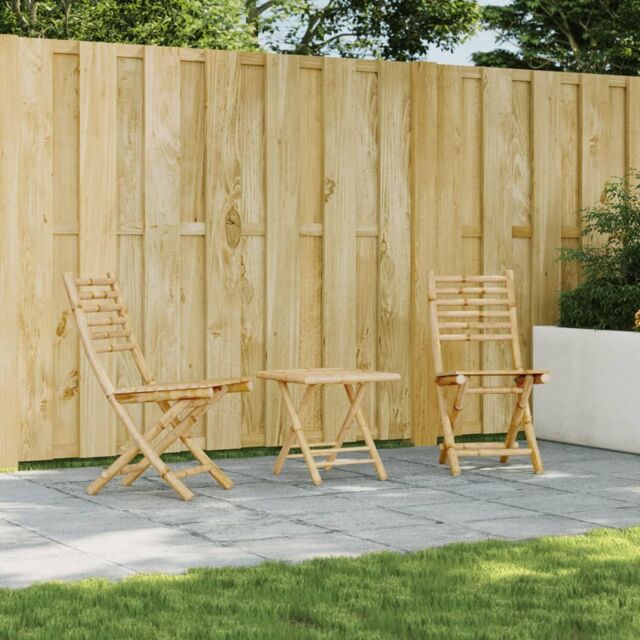 Berkfield Home Folding Garden Chairs 2 pcs 43x54x88 cm Bamboo in Brown - Size: 43 x 54 x 88 cm - image 1
