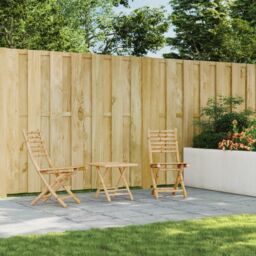 Berkfield Home Folding Garden Chairs 2 pcs 43x54x88 cm Bamboo in Brown - Size: 43 x 54 x 88 cm - thumbnail 3