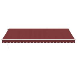 Berkfield Home Manual Retractable Awning Burgundy 500x350 cm in Red - thumbnail 3