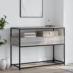 Berkfield Home Console Table Grey Sonoma 100x40x75 cm Engineered Wood - Size: 100 x 40 x 75 cm - thumbnail 1