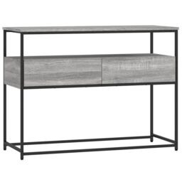 Berkfield Home Console Table Grey Sonoma 100x40x75 cm Engineered Wood - Size: 100 x 40 x 75 cm - thumbnail 2