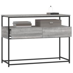 Berkfield Home Console Table Grey Sonoma 100x40x75 cm Engineered Wood - Size: 100 x 40 x 75 cm - thumbnail 4