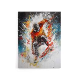 "Artery8 Extreme Sports Snowboarding Paint Splat Canvas Wall Art Print - Size: W24"" x H32""" - thumbnail 1