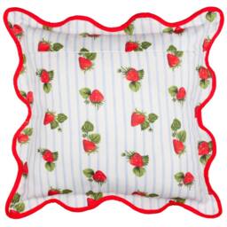 Furn Fruits Strawberries Striped Outdoor Cushion in Blue - Size: 45 cm x 45 cm - thumbnail 3