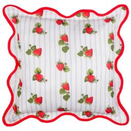Furn Fruits Strawberries Striped Outdoor Cushion in Blue - Size: 45 cm x 45 cm - thumbnail 2