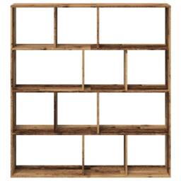 Berkfield Home Classic Book Cabinet Old Wood 132x29x141.5 cm Engineered Wood in Brown - thumbnail 5