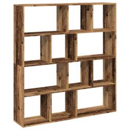 Berkfield Home Classic Book Cabinet Old Wood 132x29x141.5 cm Engineered Wood in Brown - thumbnail 7