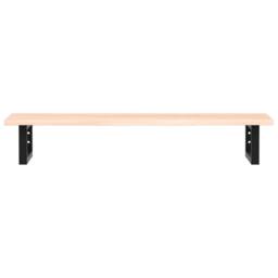 Berkfield Home Basin Shelf Wall Mounted Steel & Solid Wood Oak in Light Tan - thumbnail 4