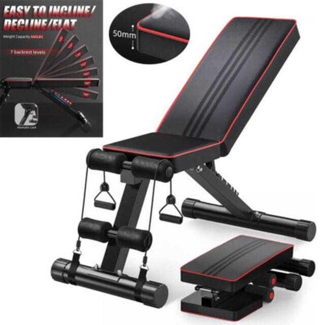 NESTLUNE Foldable Dumbbell Bench Adjustable Weight in Black - Size: 0-18 m - image 1