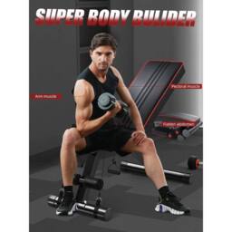 NESTLUNE Foldable Dumbbell Bench Adjustable Weight in Black - Size: 0-18 m - thumbnail 5