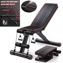 NESTLUNE Foldable Dumbbell Bench Adjustable Weight in Black - Size: 0-18 m - thumbnail 1