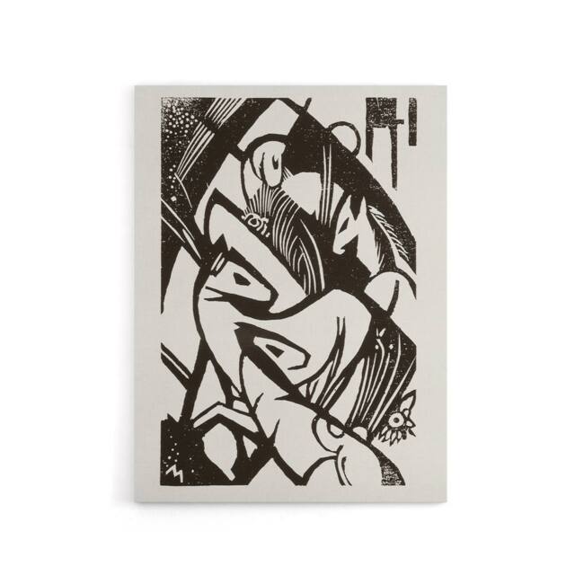 "Artery8 Horses 1912 Abstract Painting Franz Marc Vintage Canvas Wall Art in White - Size: W18"" x H24""" - image 1