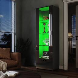 SPETLEK High Gloss Display Cabinet in Black - thumbnail 4