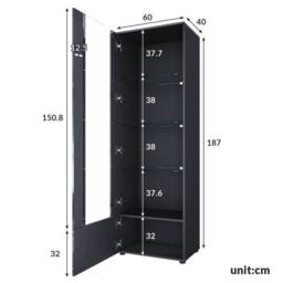 SPETLEK High Gloss Display Cabinet in Black - thumbnail 2