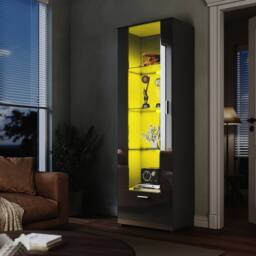 SPETLEK High Gloss Display Cabinet in Black - thumbnail 6