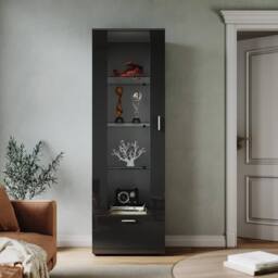 SPETLEK High Gloss Display Cabinet in Black - thumbnail 1