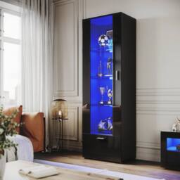 SPETLEK High Gloss Display Cabinet in Black - thumbnail 3