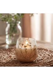 KDMD Small Glass Jar Candle Wildlight Woods With Dried Wildflowers in Brown - thumbnail 2