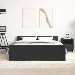 Berkfield Home Durable Bed Frame with Headboard & Footboard Black 135x190 cm Double - thumbnail 4