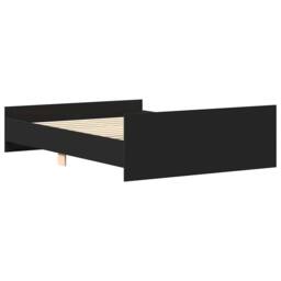Berkfield Home Durable Bed Frame with Headboard & Footboard Black 135x190 cm Double - thumbnail 7
