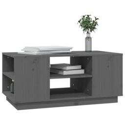 Berkfield Home Coffee Table Grey 90x49x40.5 cm Solid Wood Pine - thumbnail 4