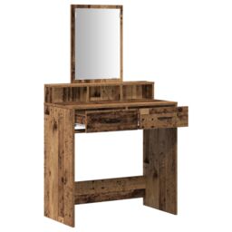 Berkfield Home Dressing Table with Drawers - Vintage Wood 79x41x140 cm in Brown - Size: 79 x 41 x 140 cm - thumbnail 5