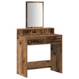 Berkfield Home Dressing Table with Drawers - Vintage Wood 79x41x140 cm in Brown - Size: 79 x 41 x 140 cm - thumbnail 2