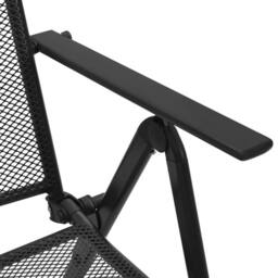 Berkfield Home Reclining Garden Chair Set 5 pcs Anthracite Powder-coated Steel in Black - thumbnail 8