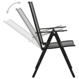 Berkfield Home Reclining Garden Chair Set 5 pcs Anthracite Powder-coated Steel in Black - thumbnail 7