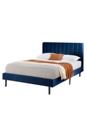 Aspire Rosella Upholstered Bed in Blue - Size: Double - thumbnail 4