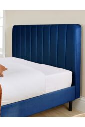 Aspire Rosella Upholstered Bed in Blue - Size: Double - thumbnail 3