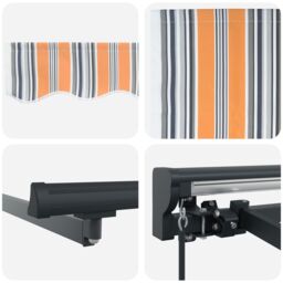 Berkfield Home Retractable Awning Manual Anthracite 350x250 cm in Blue - thumbnail 8