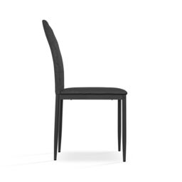 More4Homes Set Of 2 Monza Fabric Dining Chair Modern Padded Seat Metal Legs Kitchen in Charcoal - thumbnail 4