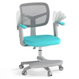 Costway Kids Desk Chair Children Study Chair w/Adjustable Height in Aqua - thumbnail 3