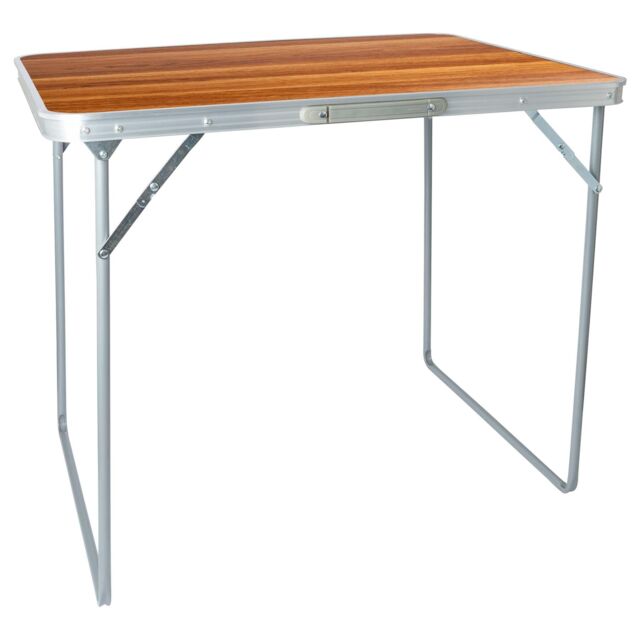 Harbour Housewares Folding Metal Camping Table - 80cm x 60cm in Brown - Size: 80 cm x 60 cm - image 1