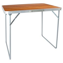 Harbour Housewares Folding Metal Camping Table - 80cm x 60cm in Brown - Size: 80 cm x 60 cm