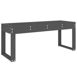 Berkfield Home Garden Bench Grey 110x38x45 cm Solid Wood Pine - Size: 110 x 38 x 45 cm - thumbnail 5