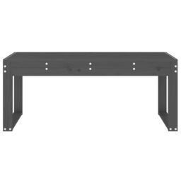 Berkfield Home Garden Bench Grey 110x38x45 cm Solid Wood Pine - Size: 110 x 38 x 45 cm - thumbnail 3