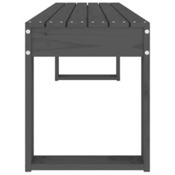 Berkfield Home Garden Bench Grey 110x38x45 cm Solid Wood Pine - Size: 110 x 38 x 45 cm - thumbnail 4
