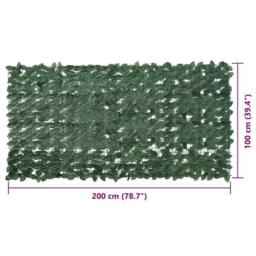 Berkfield Home Balcony Screen with Dark Green Leaves 200x100 cm - thumbnail 6