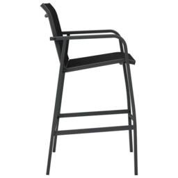 Berkfield Home Soft Garden Bar Chairs 4 pcs Black Textilene - thumbnail 4