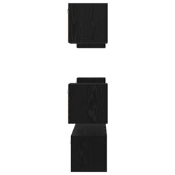 Berkfield Home TV Cabinet Wall-mounted Other with Storage with Door 6 pcs Black oak Medium Engineered wood - thumbnail 9
