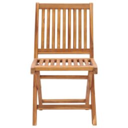 Berkfield Home Folding Garden Chairs 2 pcs Solid Teak Wood in Brown - thumbnail 3