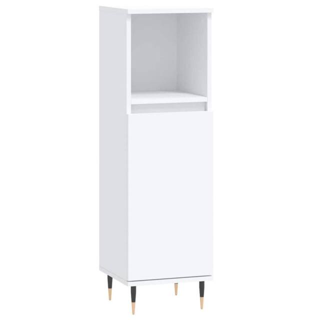 Berkfield Home Bathroom Cabinet White 30x30x100 cm Engineered Wood - Size: 30 x 30 x 100 cm - image 1