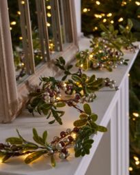 Dibor Copper Mistletoe Light Up Xmas Table Decoration Christmas Garland 1.6m - Size: Large - thumbnail 3