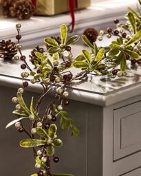 Dibor Copper Mistletoe Light Up Xmas Table Decoration Christmas Garland 1.6m - Size: Large - thumbnail 1