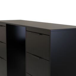 Ready Assembled 2 U Denver 6 Drawer Kneehole Desk (Ready Assembled) in True Black - thumbnail 4